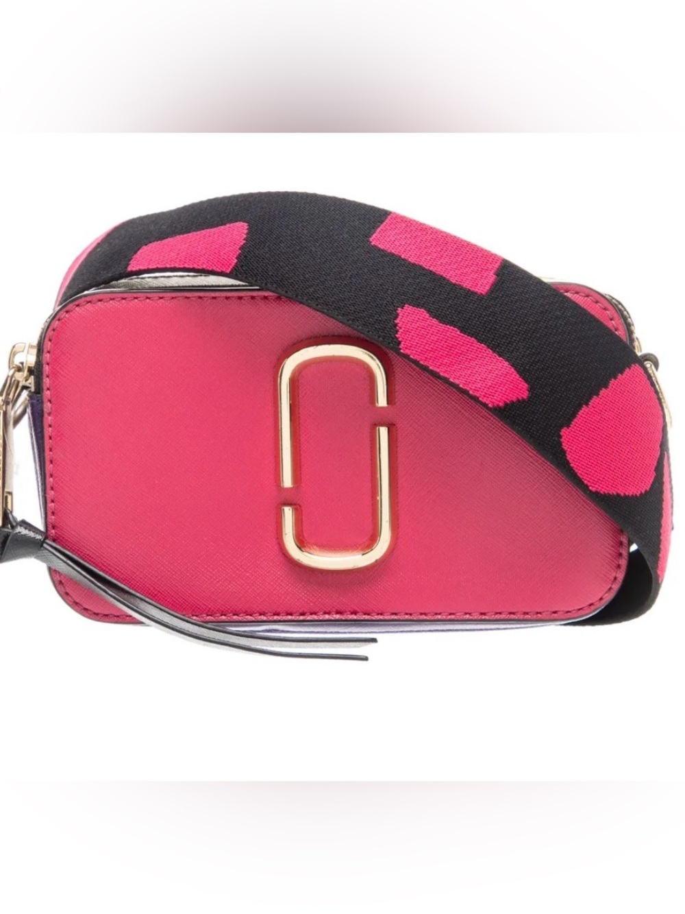 Marc Jacobs Hot Pink Snapshot Camera Bag with Black & Pink Strap